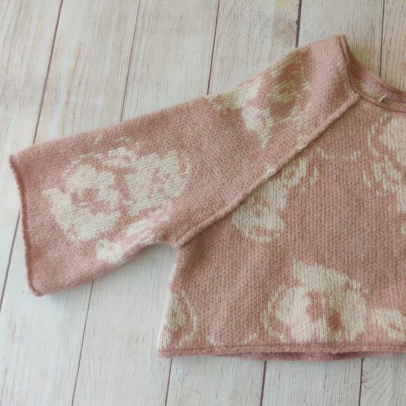 Free People "purple rain" cropped alpaca blend sweater sz M - Picture 9 of 13